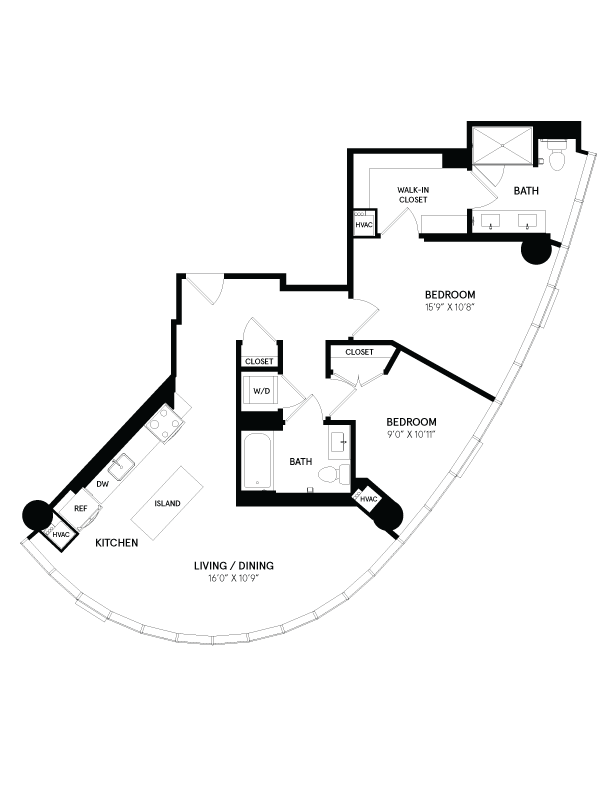 2 Bed/2 Bath-14B floor plan