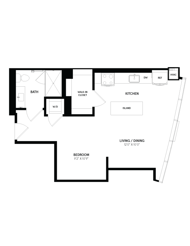 Convertible Studio-12B floor plan