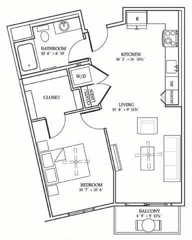 ONE BEDROOM 2 floor plan