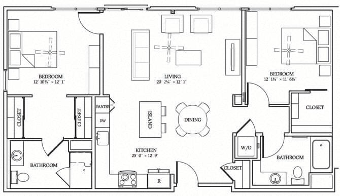 TWO BEDROOM 2 floor plan