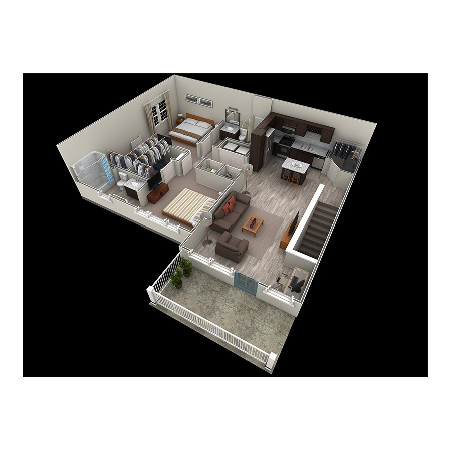 2 BR Designer Overlook floor plan
