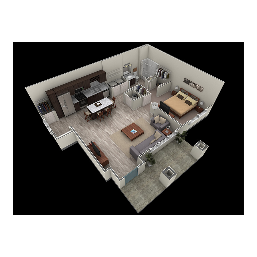1 BR Grand Courtyard floor plan