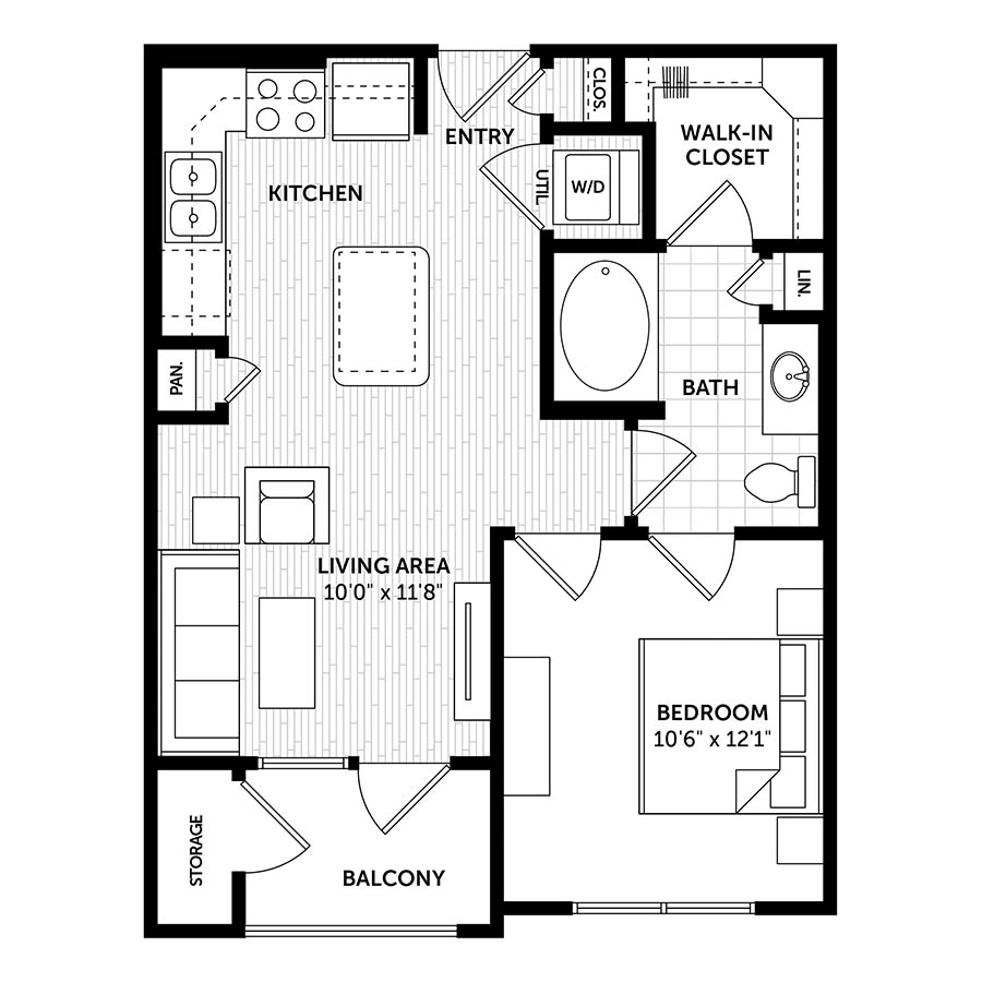 1BR floor plan