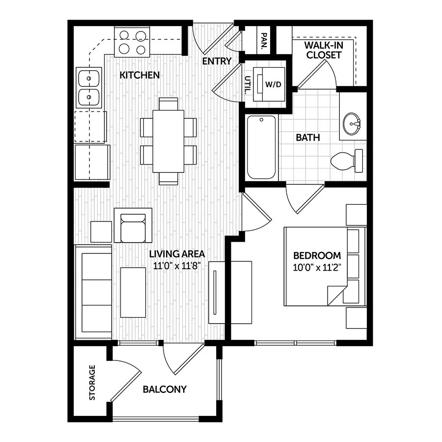 1AR floor plan