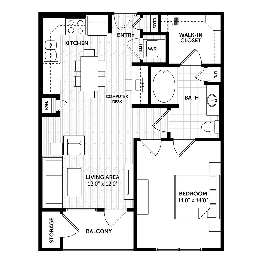 1CR floor plan