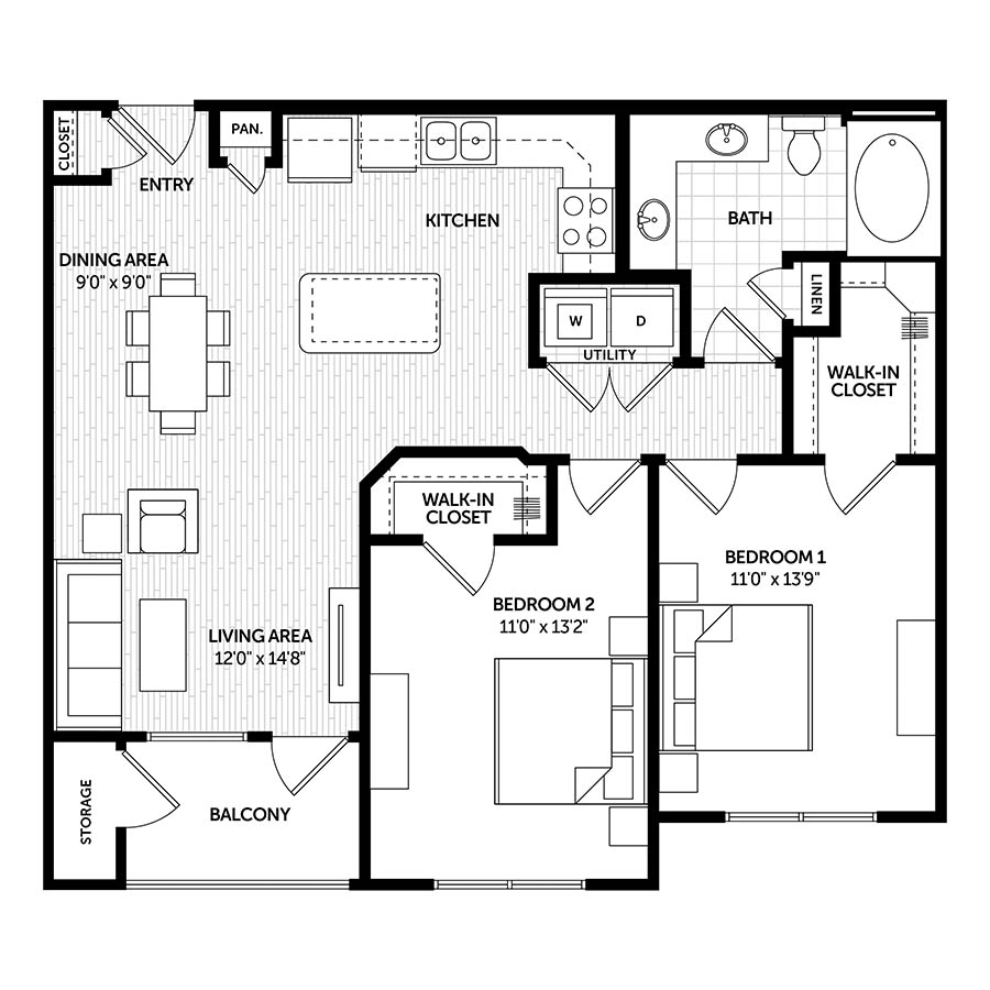 2AR floor plan
