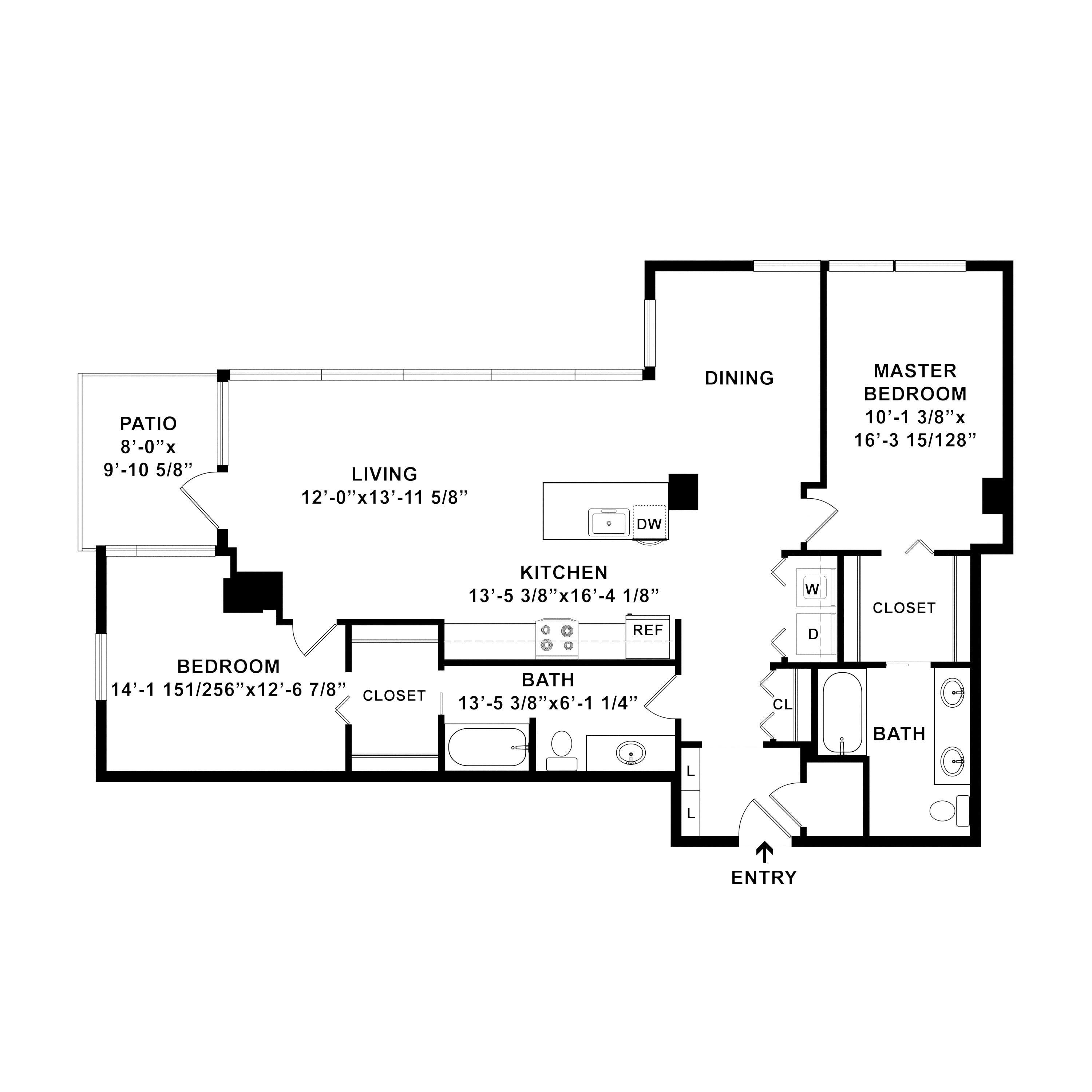 2 Bed/2 Bath-b8.2 floor plan