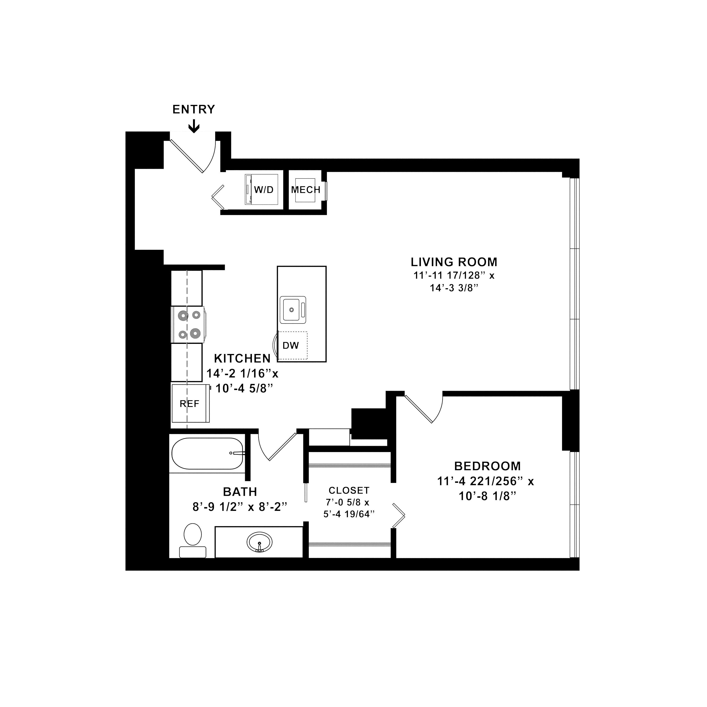 1 Bed/1 Bath-a8.1 floor plan