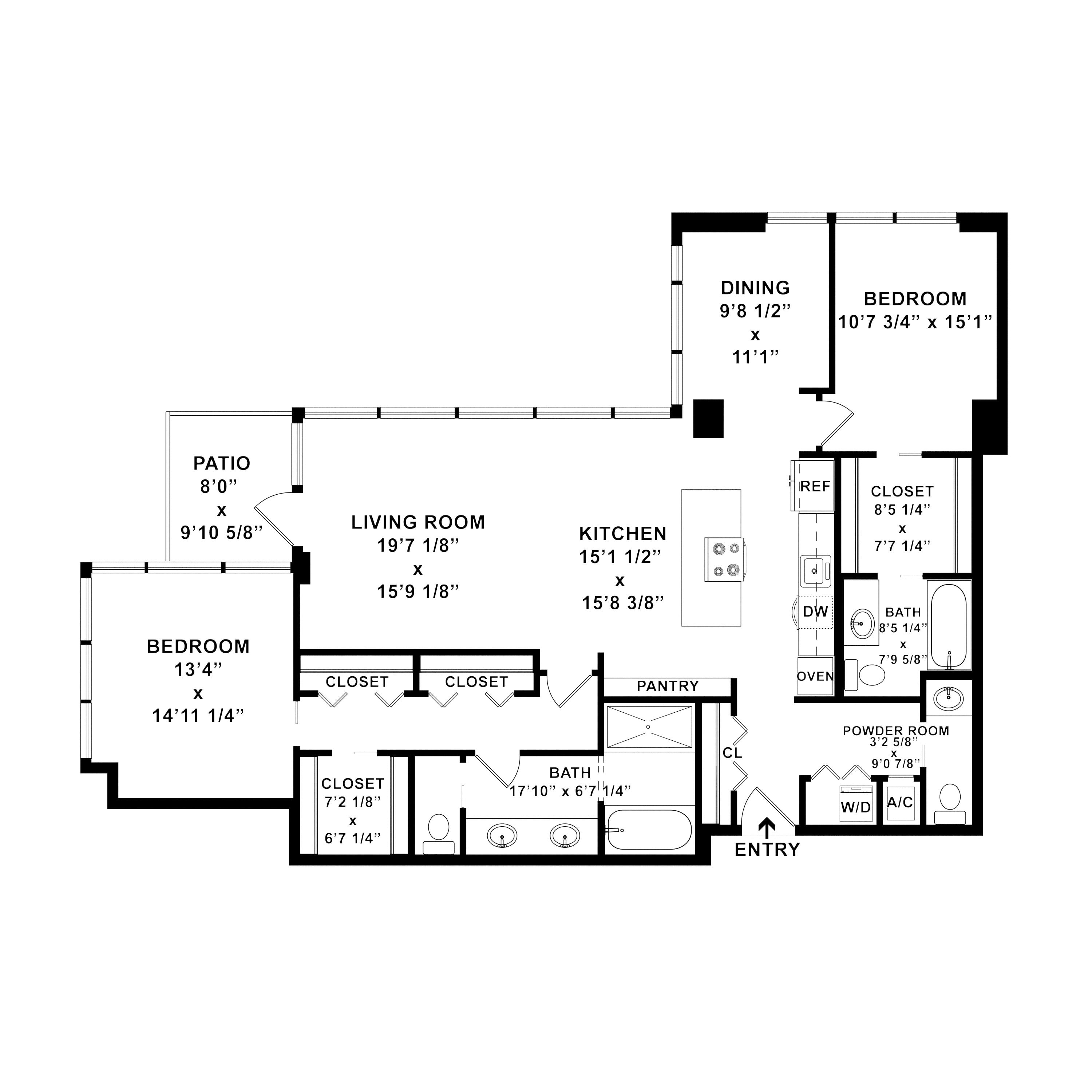 2 Bed/2 Bath Penthouse-b14.2 floor plan