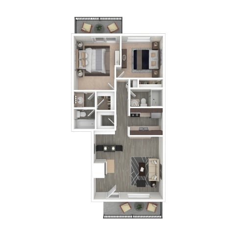 Two Bedroom Two Bath floor plan