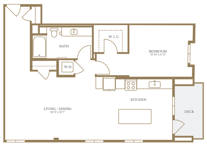 1 Bed/1 Bath-14B floor plan