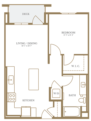 1 Bed/1 Bath-2C floor plan