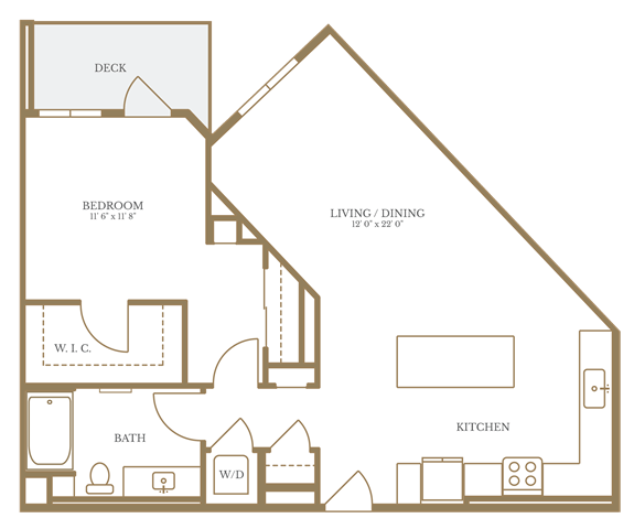 1 Bed/1 Bath-14A floor plan