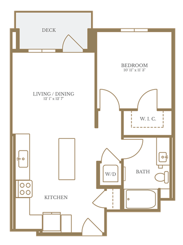 1 Bed/1 Bath-11A floor plan