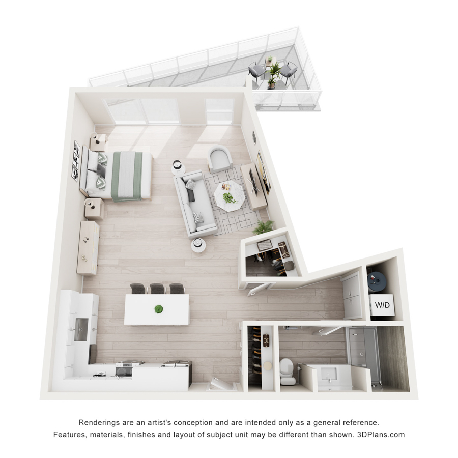 Kauai Studio floor plan