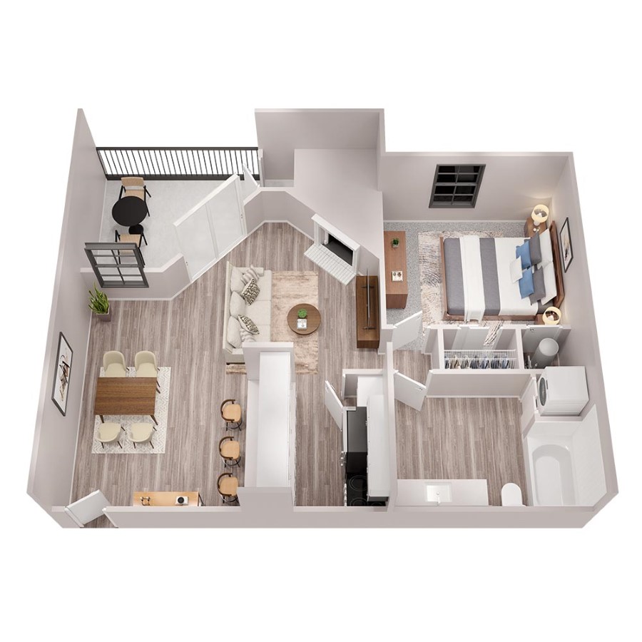 1 x 1 floor plan
