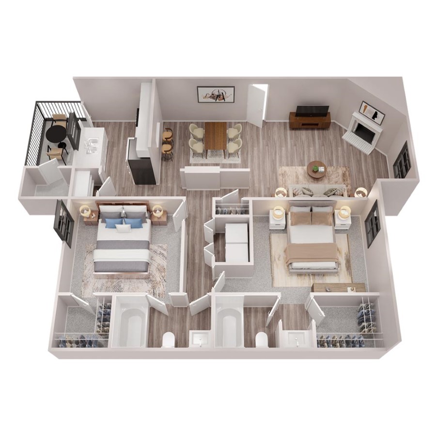 2 x 2 floor plan