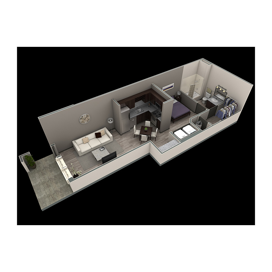 Studio Grand Coutyard floor plan