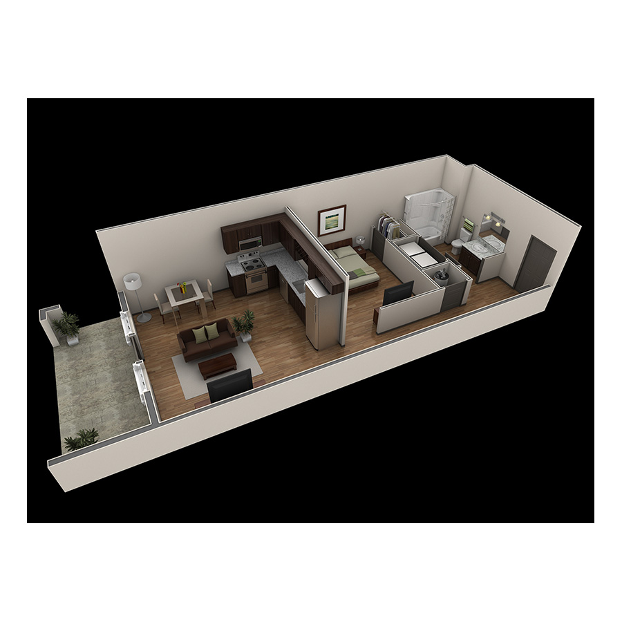 Studio Premier Courtyard floor plan