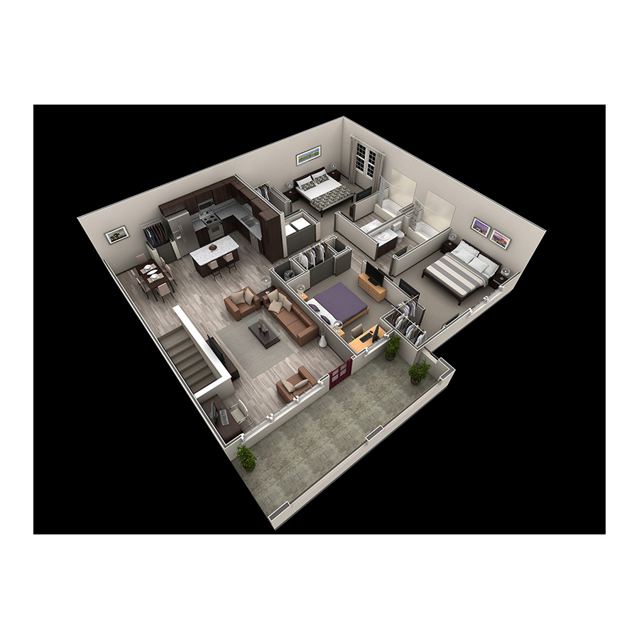 3 BR Grand Overlook floor plan