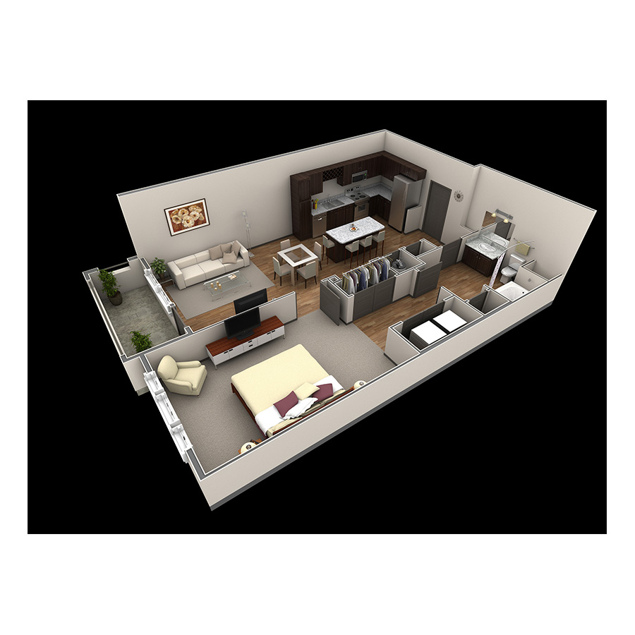 1 BR Premier Overlook floor plan