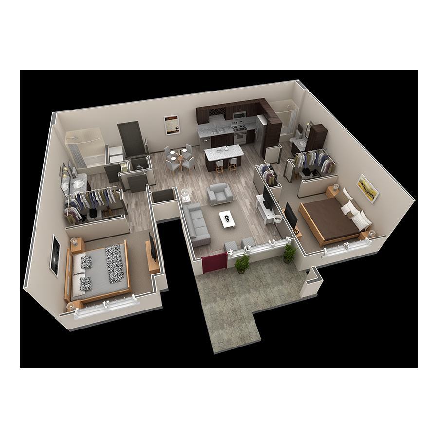 2 BR Grand Courtyard floor plan