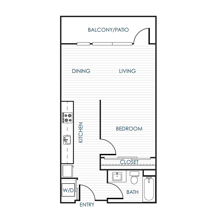Studio Bedroom 1 Bathroom 01J, 01M, 01N, 01P, 01Q, 01R floor plan