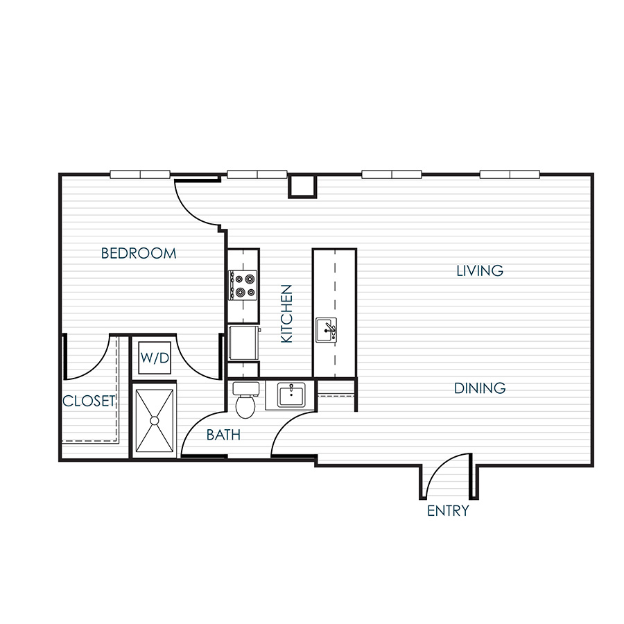1 Bedroom 1 Bathroom 11EE floor plan