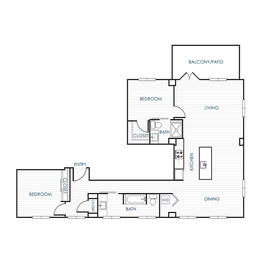 2 Bedroom 2 Bathroom 22Q, 22R floor plan