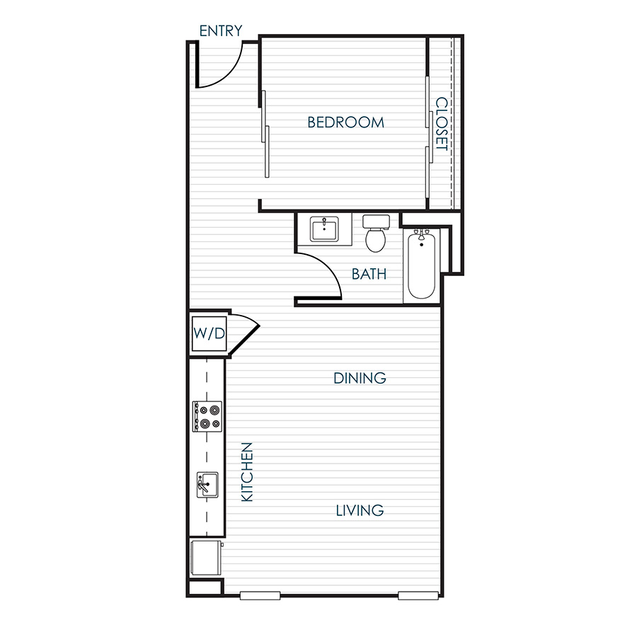 1 Bedroom 1 Bathroom 11II floor plan