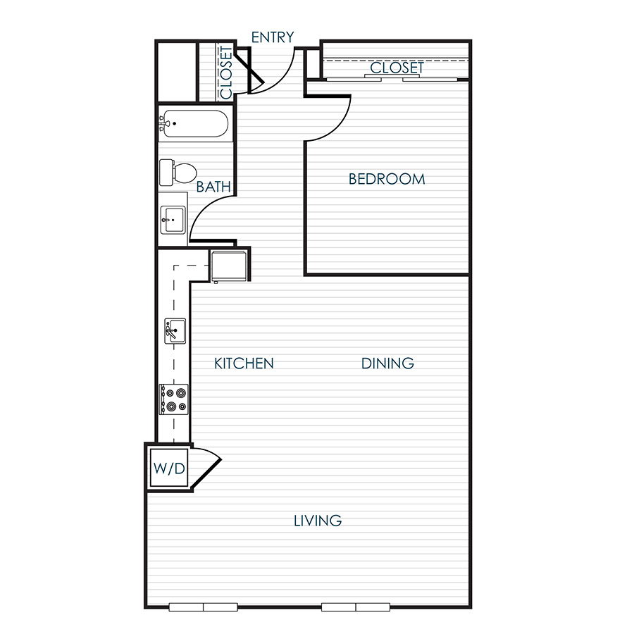 1 Bedroom 1 Bathroom 11Y floor plan