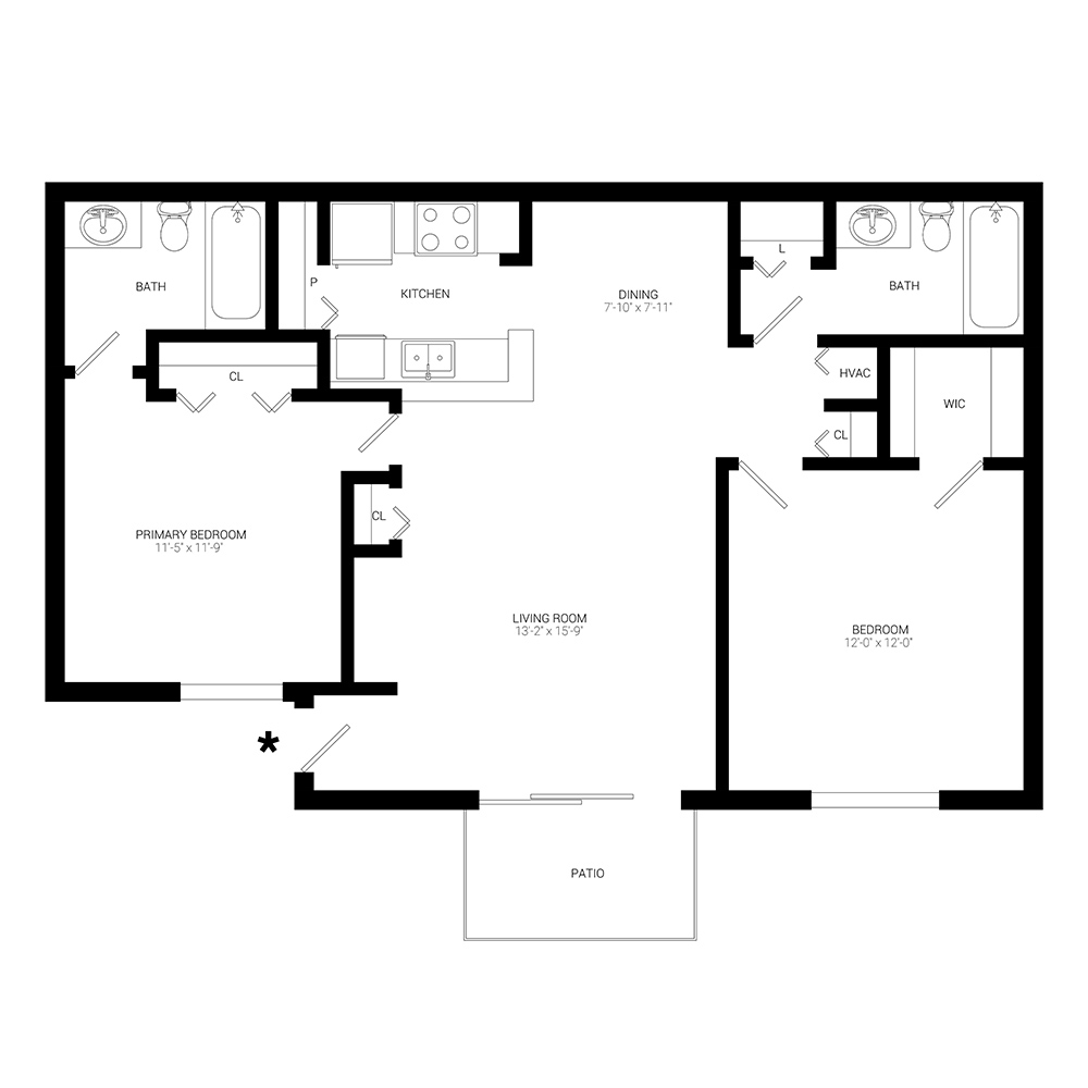 Oak floor plan