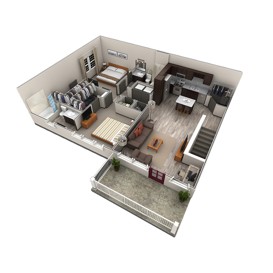 2 BR Designer Overlook floor plan