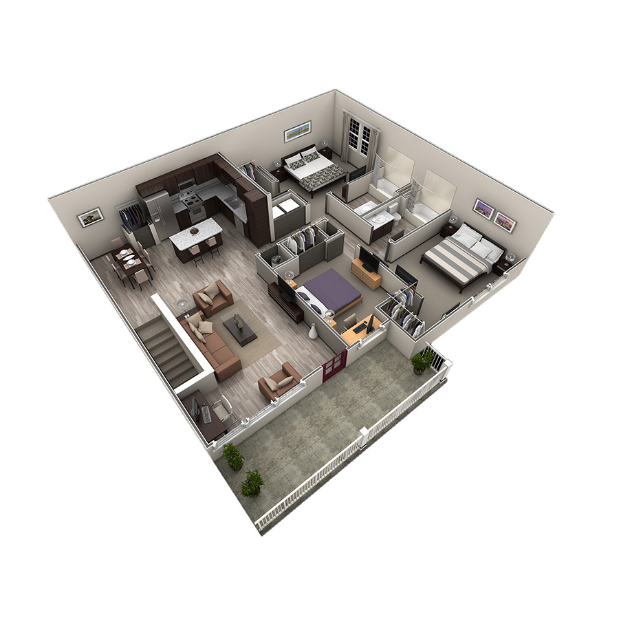 3 BR Grand Overlook floor plan