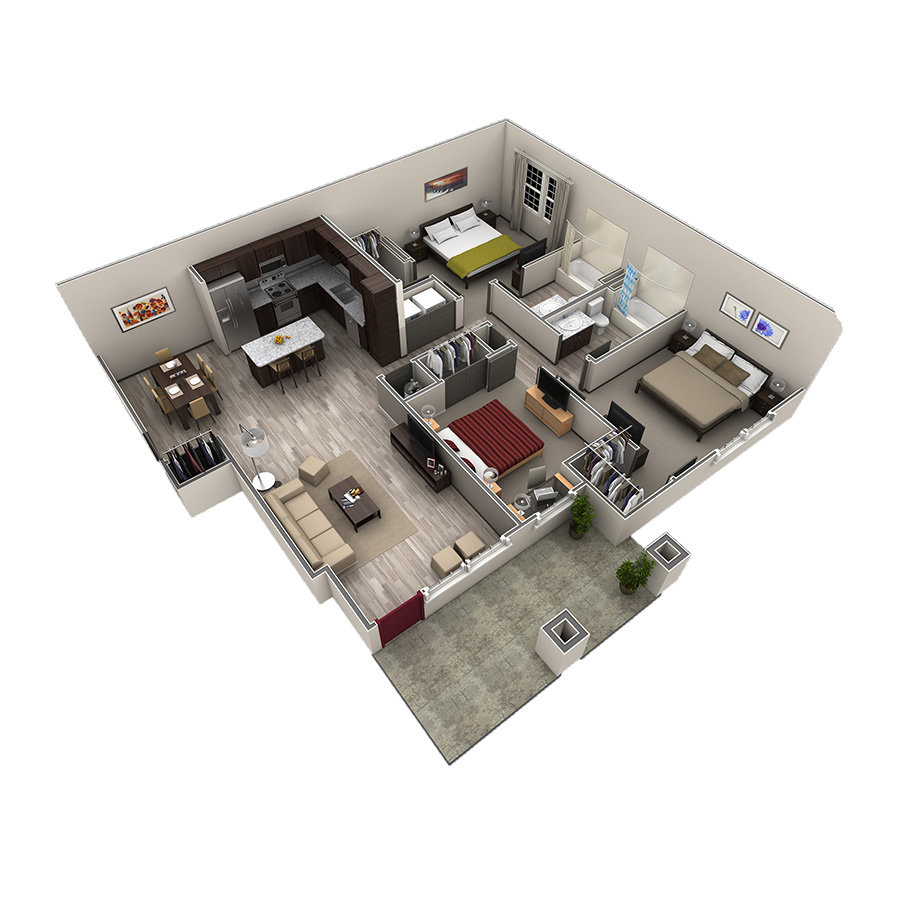 3 BR Grand Courtyard T Garage floor plan