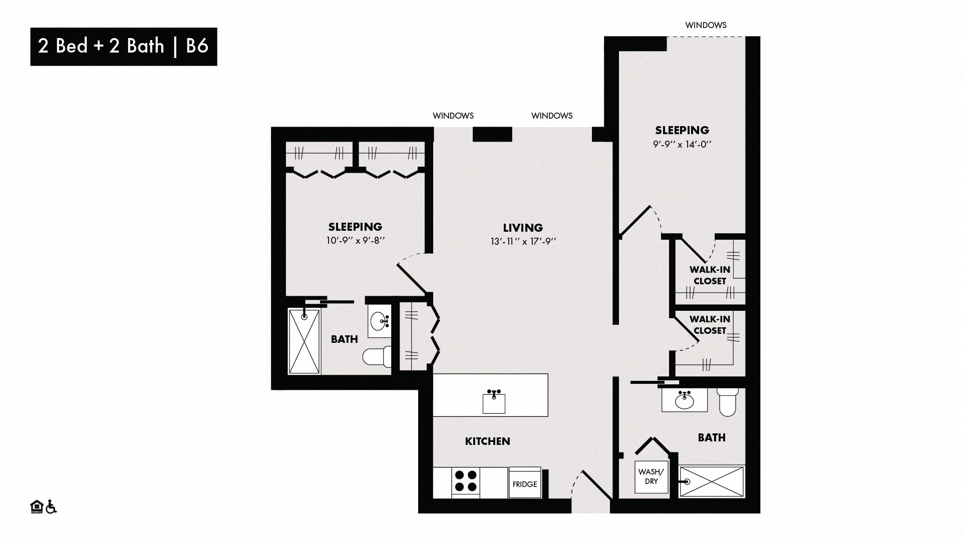 2 Bed/2 Bath-B6 floor plan