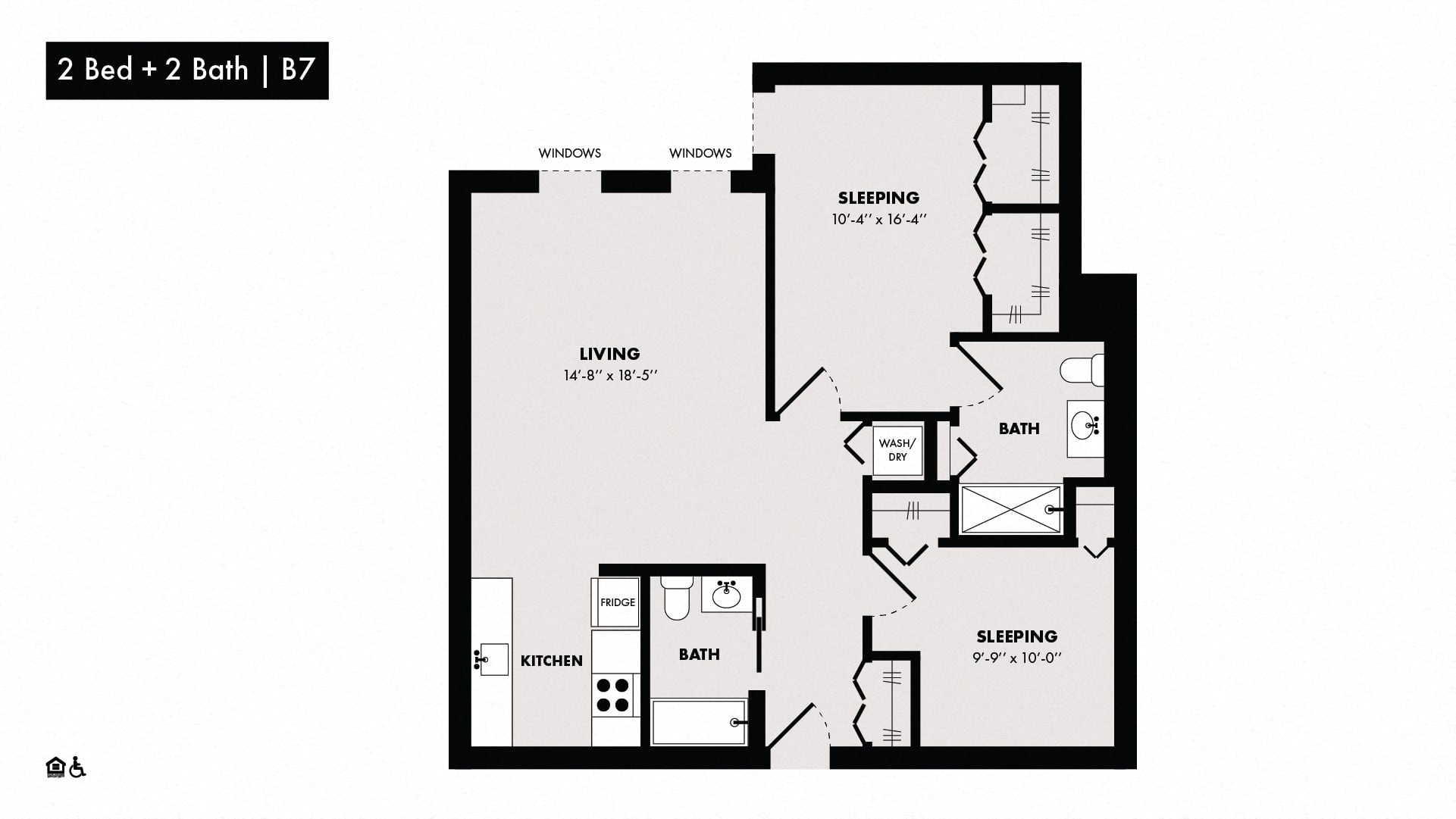 2 Bed/2 Bath-B7 floor plan