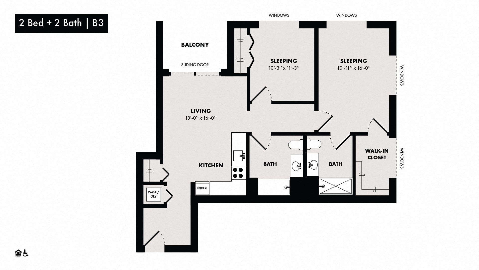 2 Bed/2 Bath-B3 floor plan