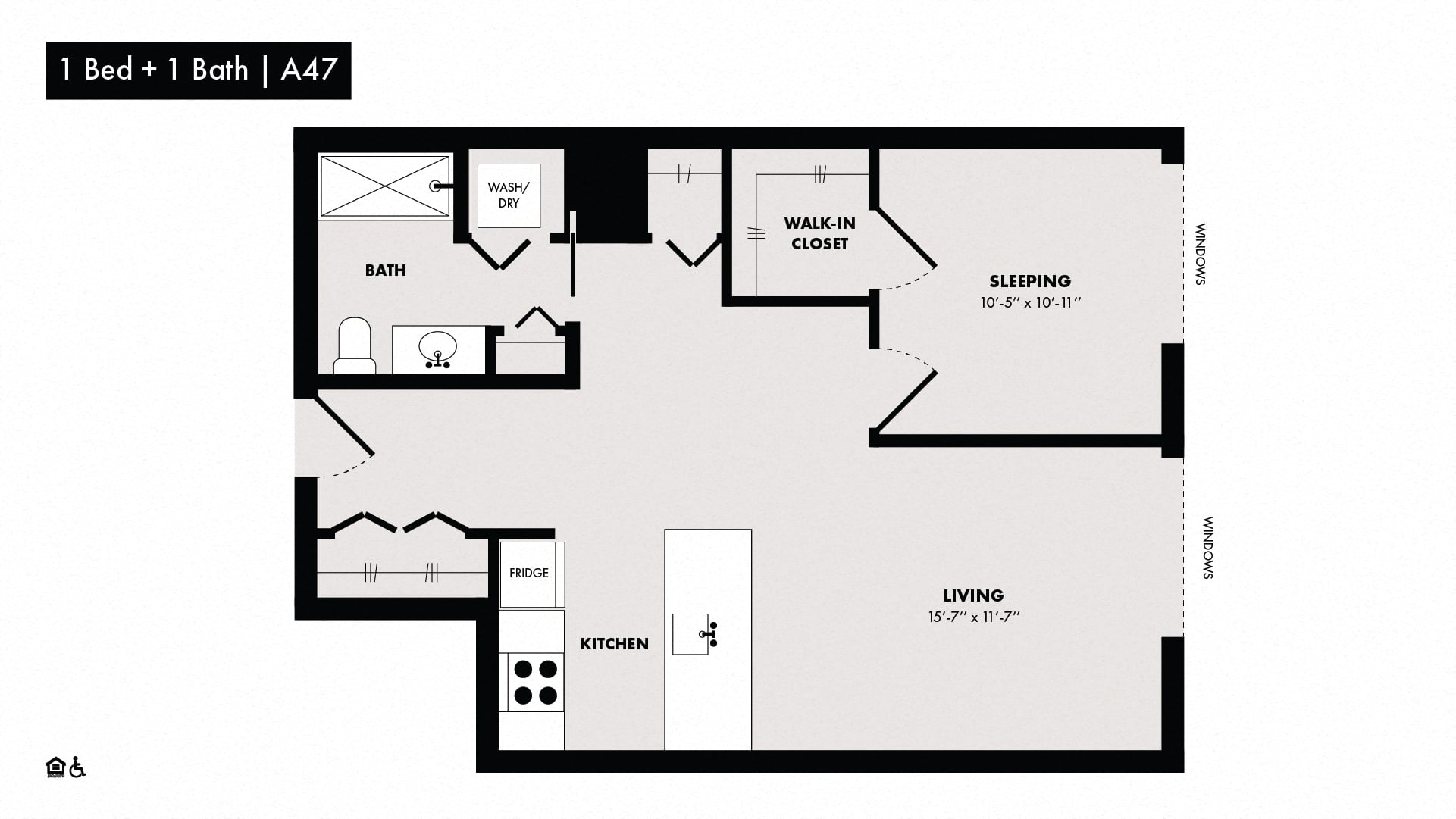 1 Bed/1 Bath-A47 floor plan