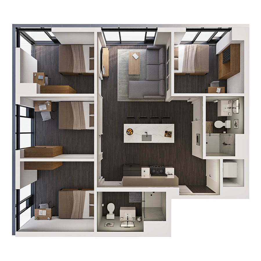 4BR-A floor plan