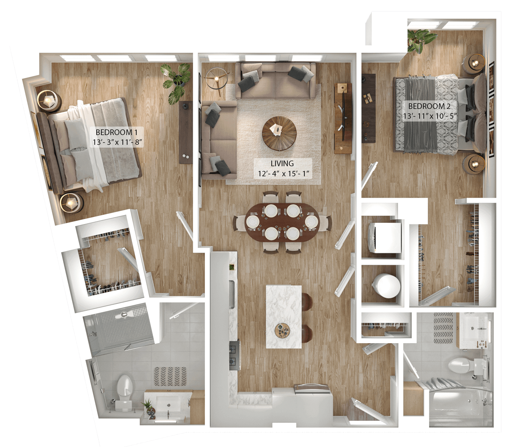 2 Bed/2 Bath-B4 floor plan