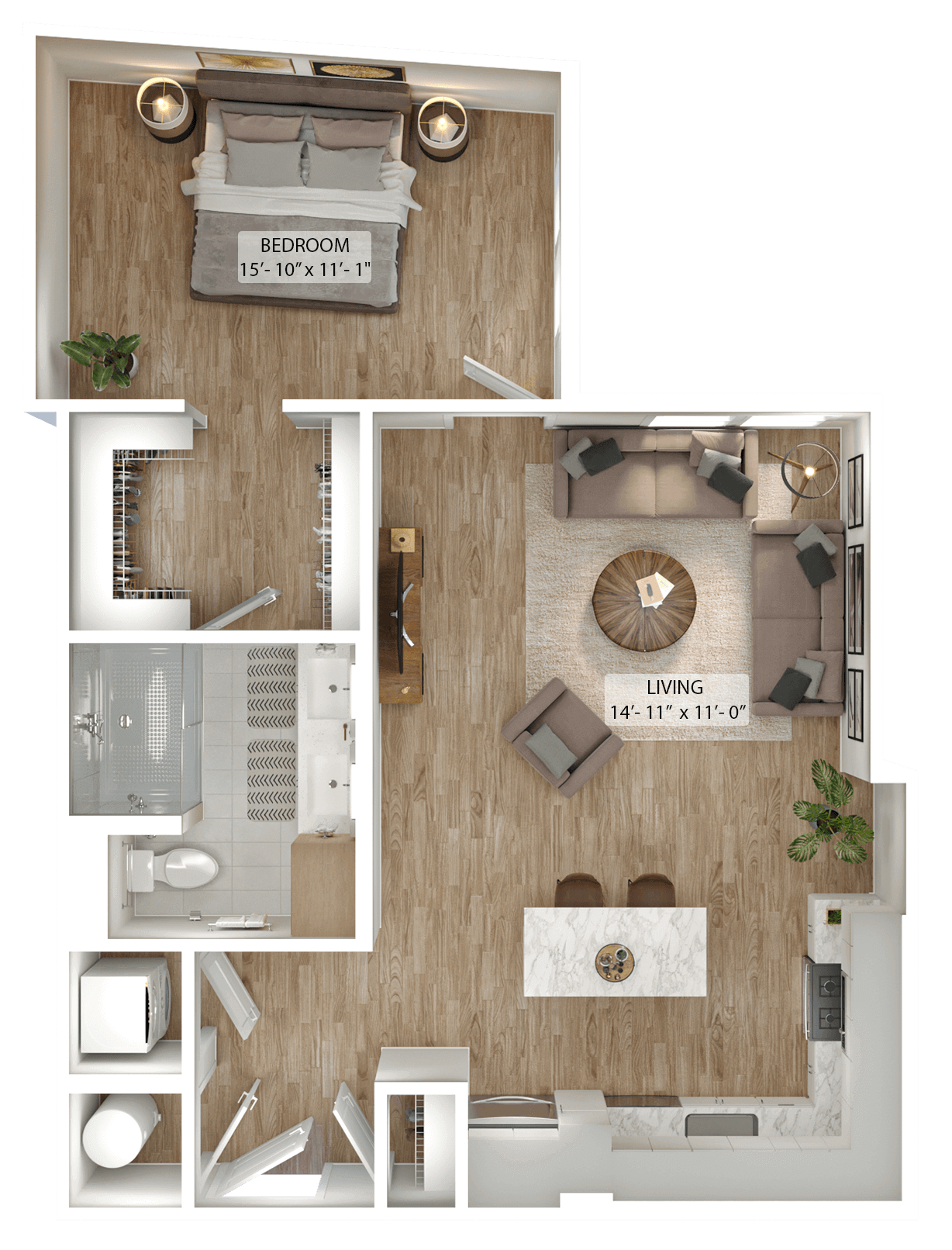 1 Bed/1 Bath-A8 floor plan