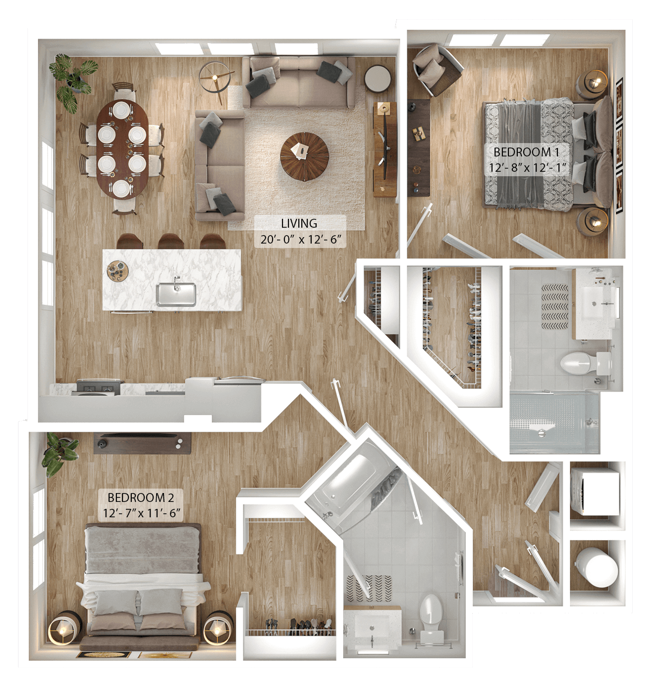 2 Bed/2 Bath-B10 floor plan