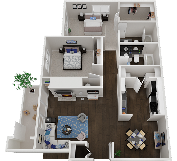 Two Bedroom, Two Bath floor plan