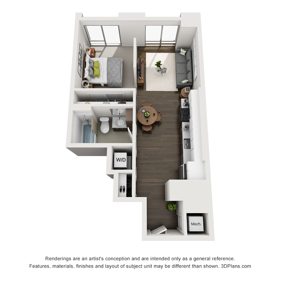 1x1 JR floor plan