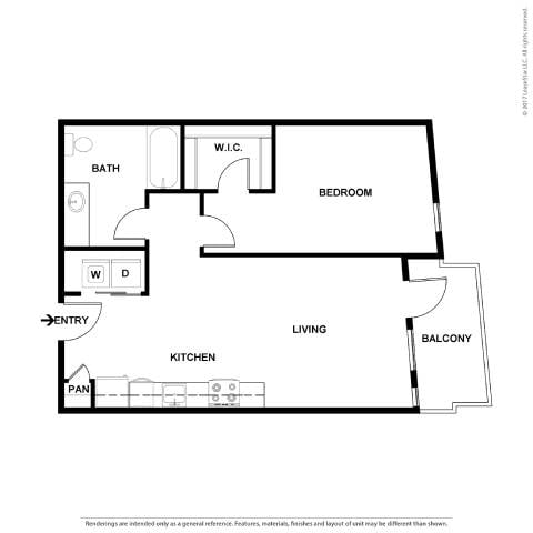 1 Bed/1 Bath-a4 floor plan
