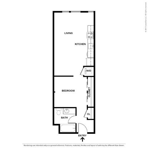 1 Bed/1 Bath Open-a1 floor plan
