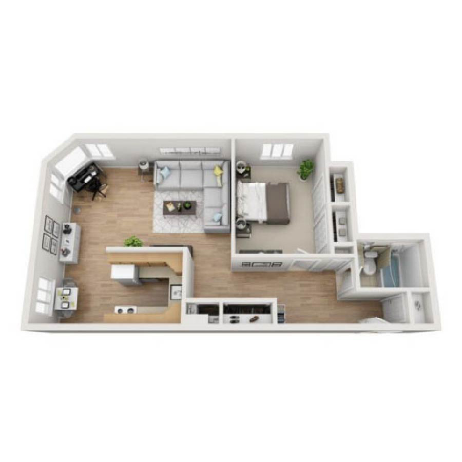 I 1X1 floor plan