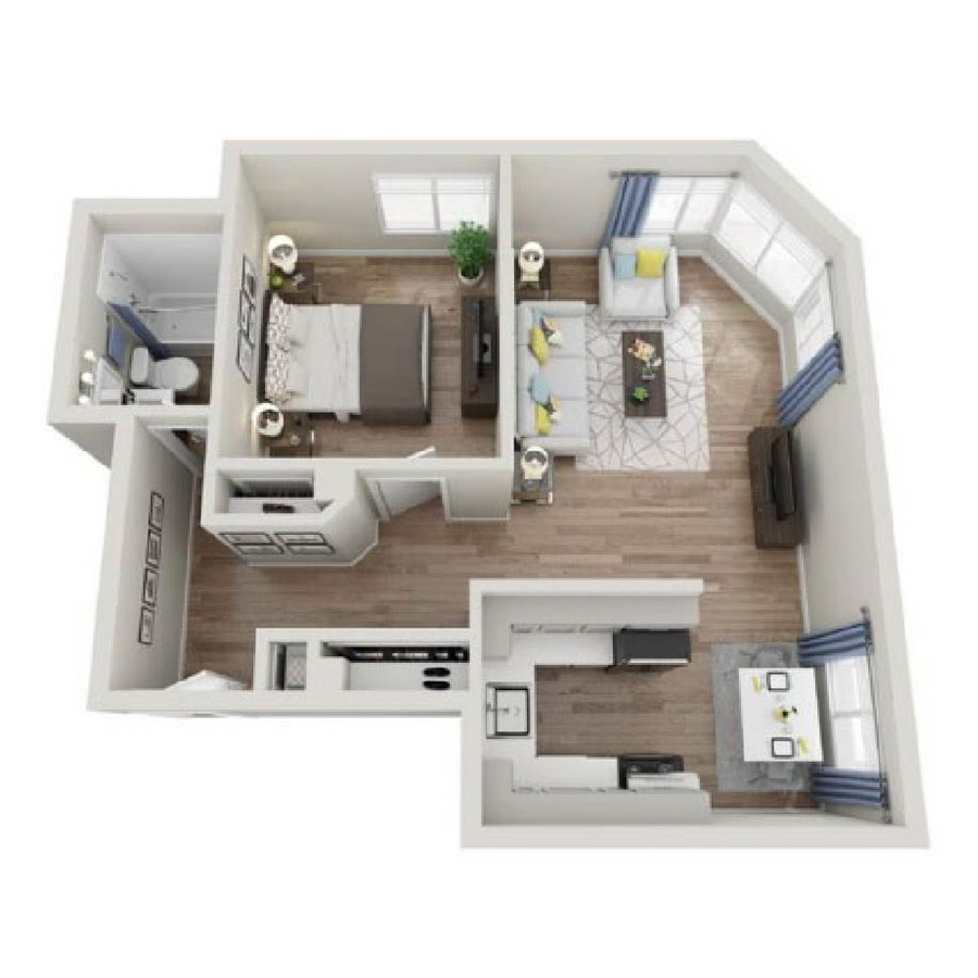 D 1X1 floor plan