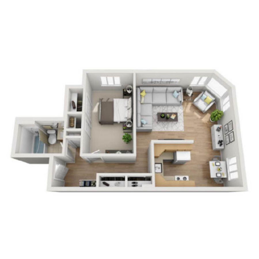 H 1X1 floor plan